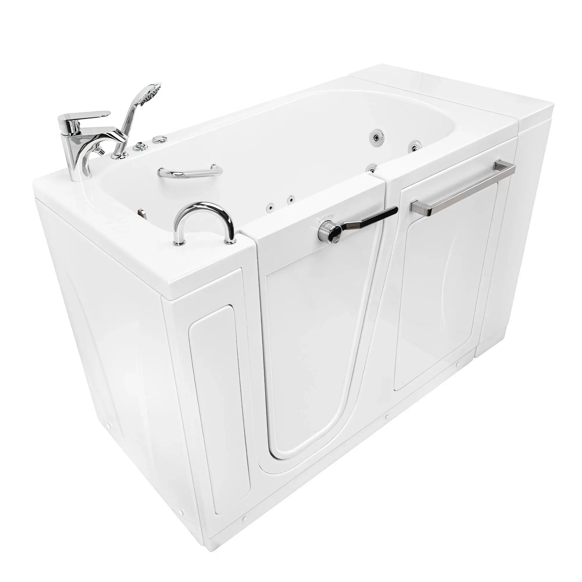 Ella's Bubbles walk-in tub with a low step-in door, featured on the live bathrooms landing page